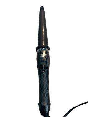 T3 Black Conical Curling Wand with Digital Controls 1.25”